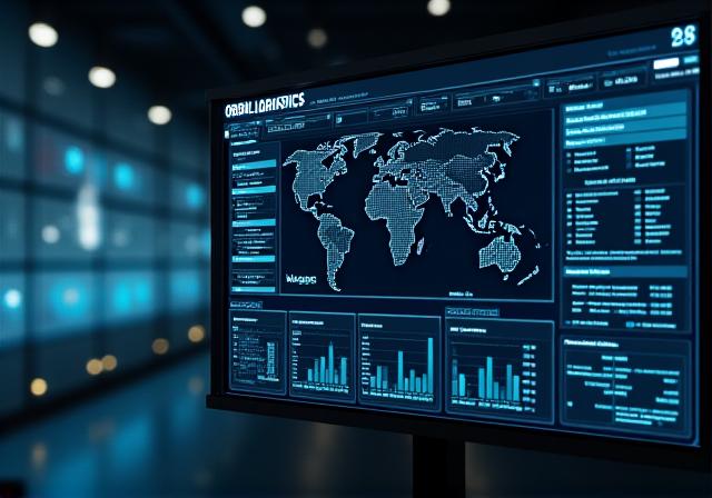 Modern enterprise dashboard for 'Orbit Logistics' displaying real-time supply chain data, interactive maps, and analytics with a clean, dark-themed UI.